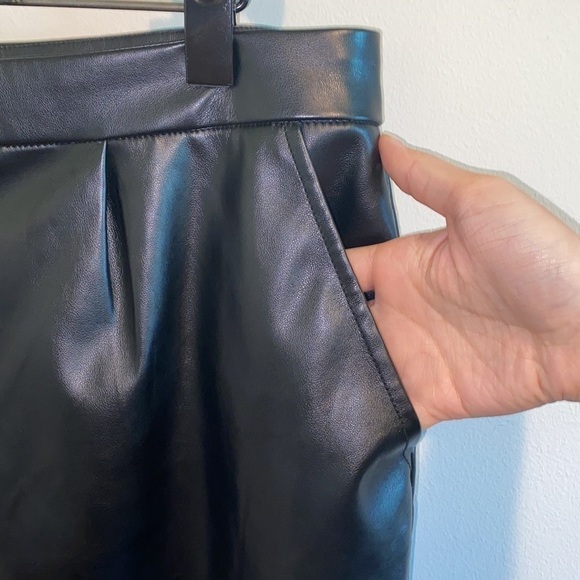 HALSTON Faux Leather Straight Leg Pants - Picture 6 of 12